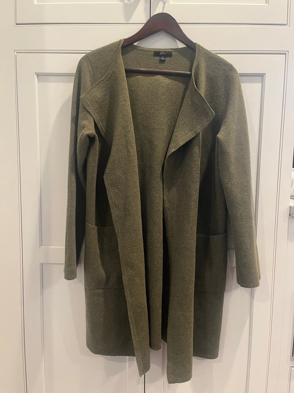 J Crew Juliette Collarless Sweater Blazer Jacket Olive Green Women’s Size S